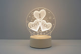 LED night light with 'I LOVE YOU' text on a brown background