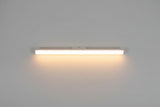 Light strip on a textured wall with a wooden floor below